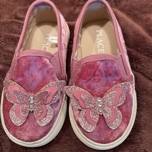 Plum Velvet and Butterly Sneakers